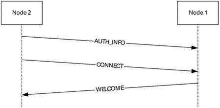 Example of a message exchange when connecting to a graph
