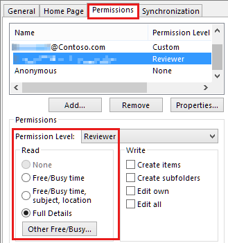 Screenshot that shows the setting under Permissions tab.