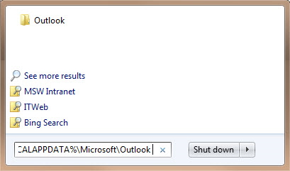 cannot open your default email folders outlook 2010