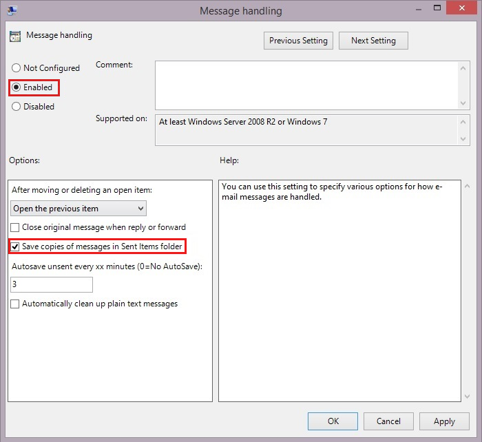 Screenshot shows steps in the policy setting dialog box.