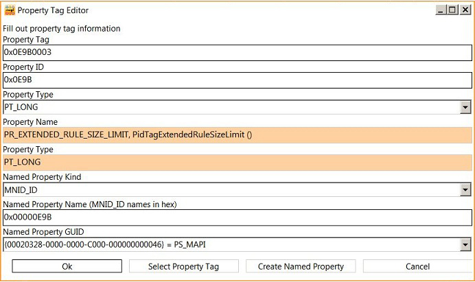 Screenshot of Property Tag Editor dialog box.