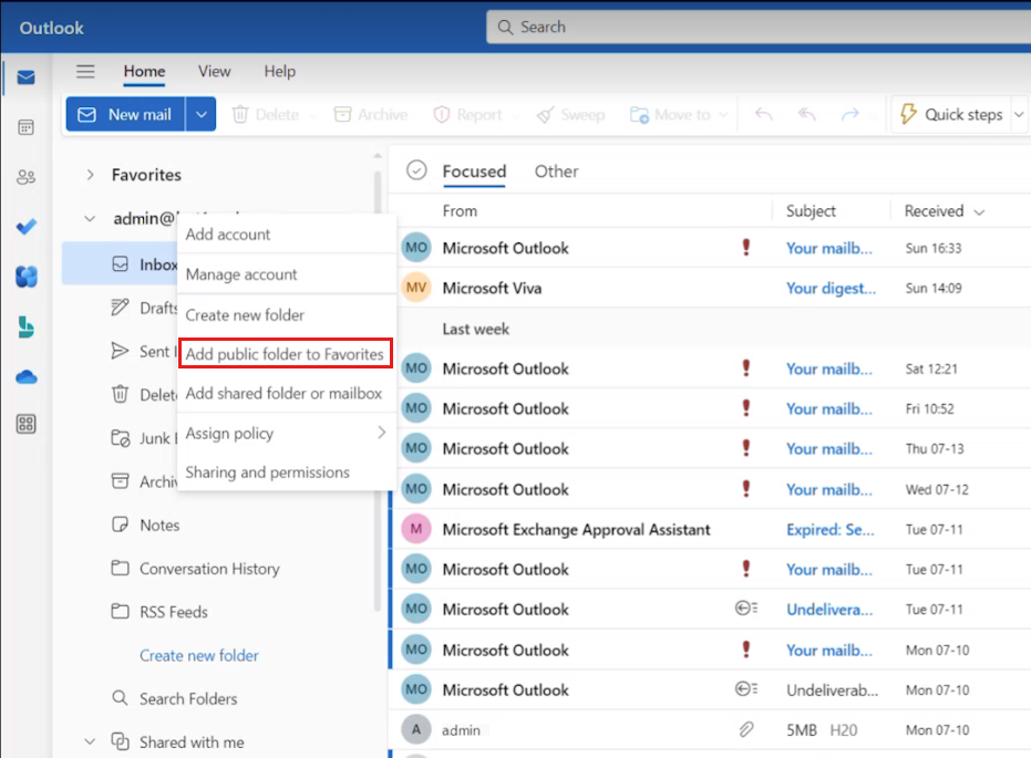 Access public folders in Outlook for Windows Outlook Microsoft Learn