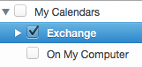 Screenshot shows that the Exchange check box is selected.