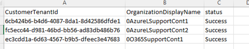 Screenshot of an example output file for DAP termination.