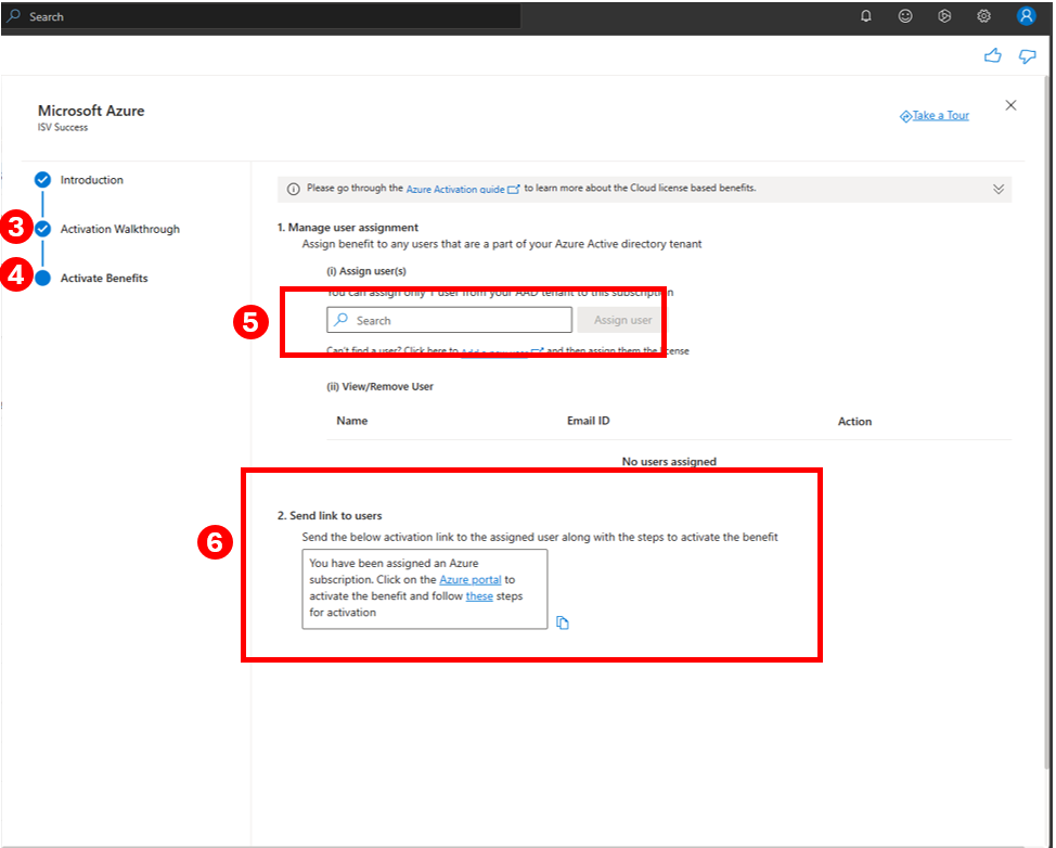 Screenshot describing steps to follow to redeem Azure credits in Partner Center.