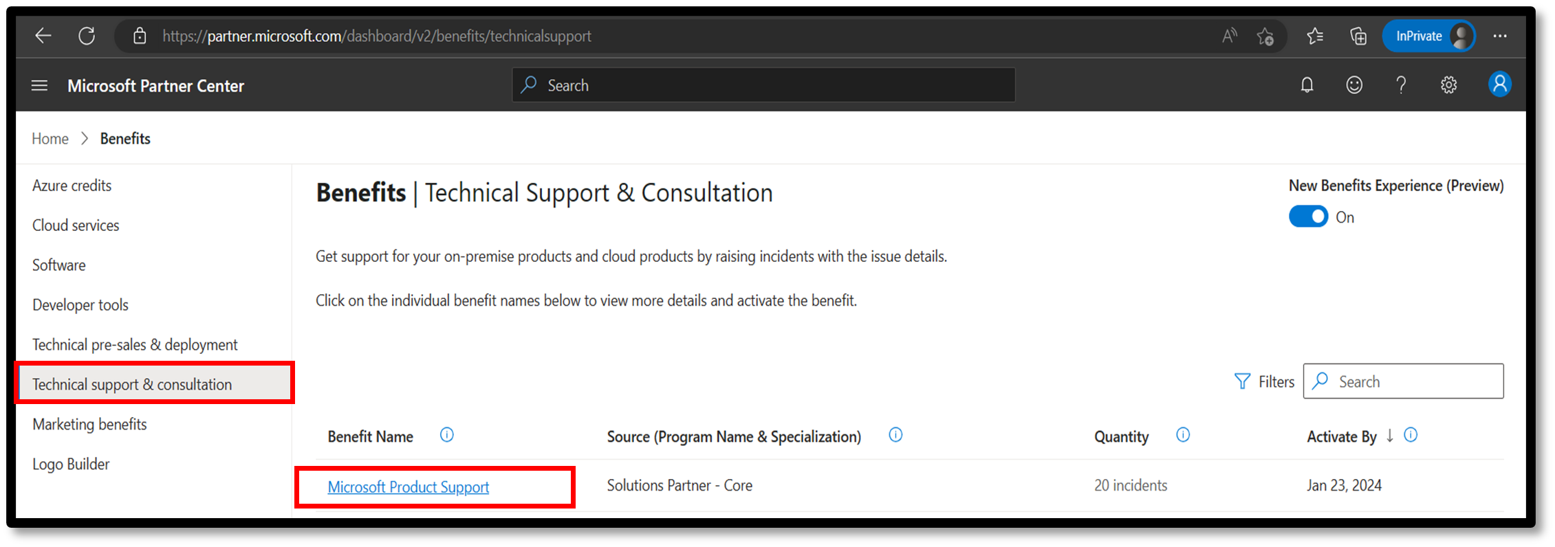 Screenshot of technical consultation product support options.