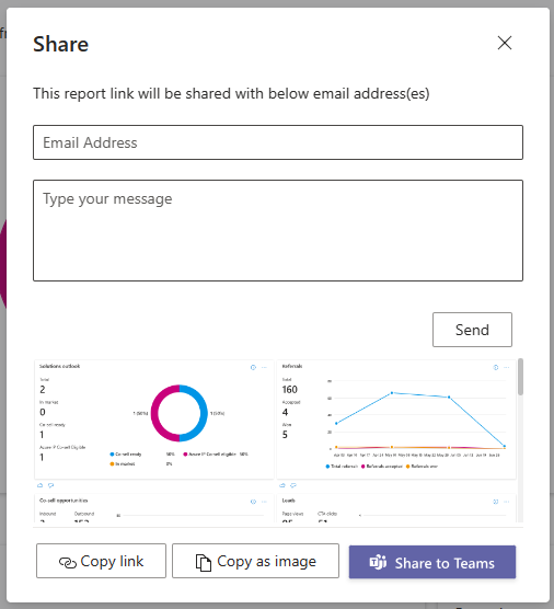 Image showing option to share the insight page with team members.