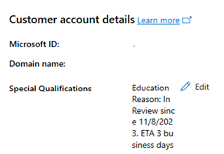 Screenshot of an in-review Special Qualifications status message.