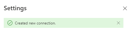 Screenshot of confirmation message for new connection.