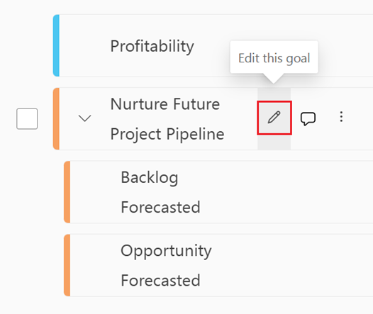 Screenshot showing a scorecard in edit mode.
