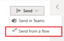 Select Send from flow option to lauch a Power Automate template.