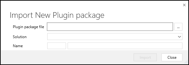 The **Import new Plugin package dialog