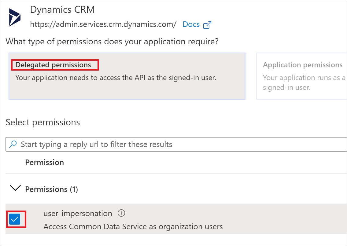 Setting API permissions.