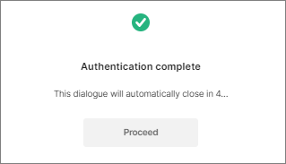 Authentication completes