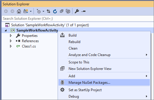 manage nuget packages.