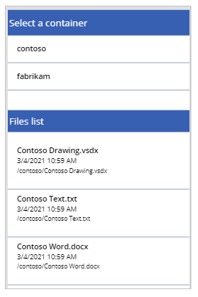 List of files with labels added.