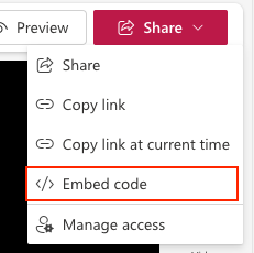 Microsoft Stream embed URL