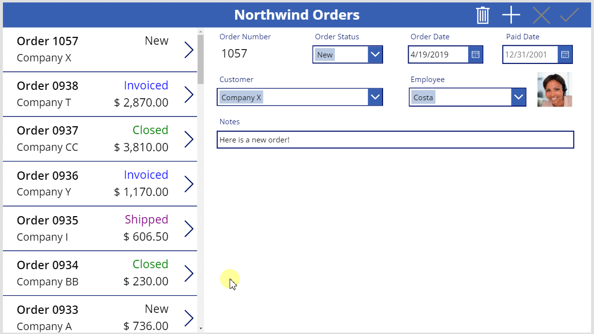 Deleting orders.