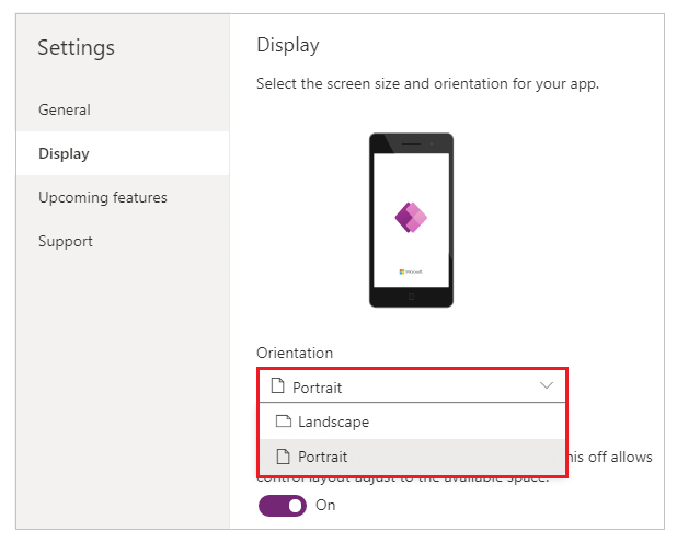 Change screen size and orientation of canvas apps - Power Apps | Microsoft  Learn