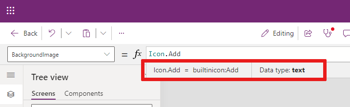 Screenshot that shows inline help for a function in the formula bar.