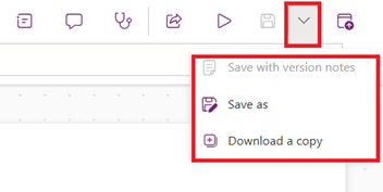 Screenshot that shows where save options are located.