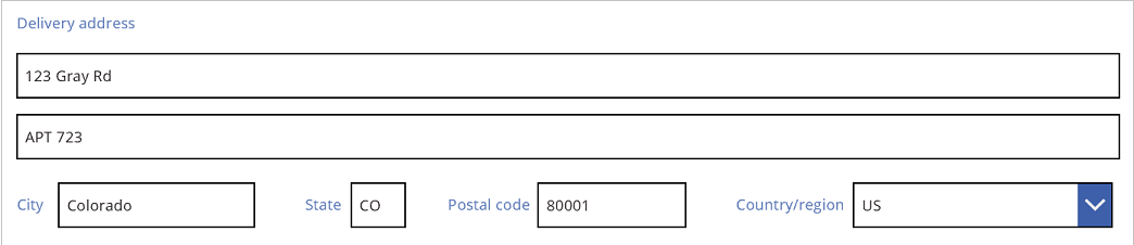 Sales order delivery address third line exactly positioned.