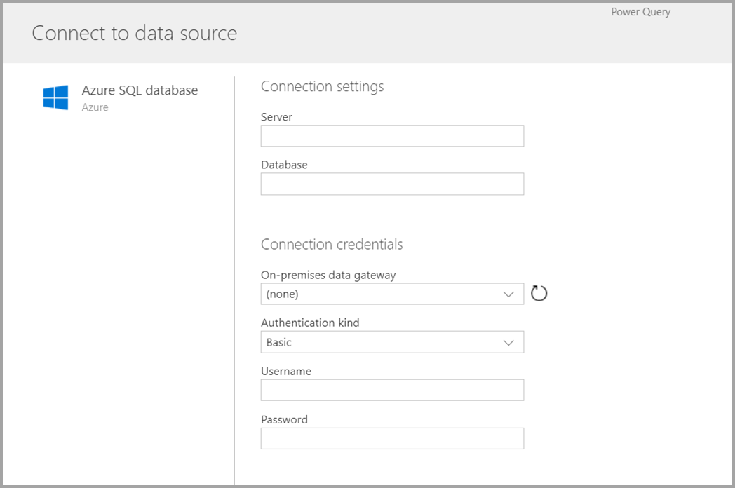Connect to data source.
