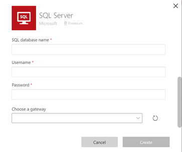 Connect to SQL on-premises with gateway information