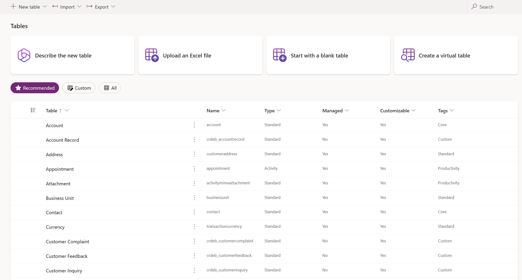 Create and edit elastic tables - Power Apps