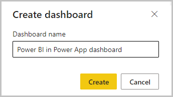 Add a name for the dashboard then select Create