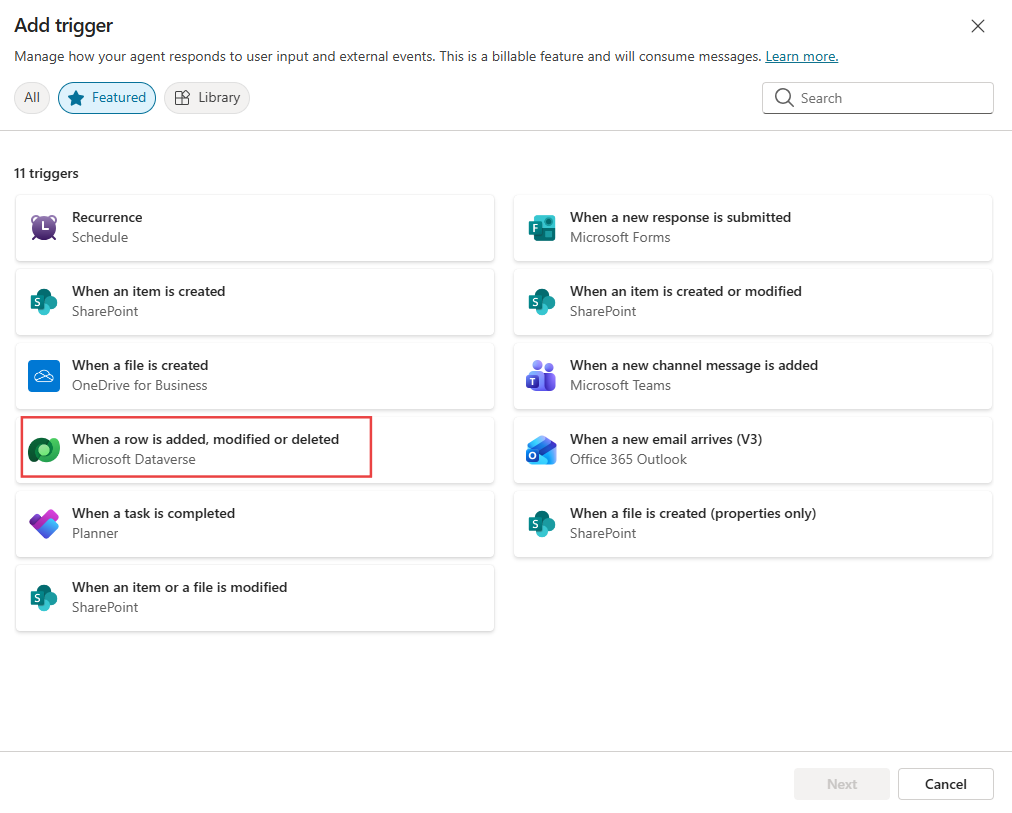 Add trigger to automomous agent
