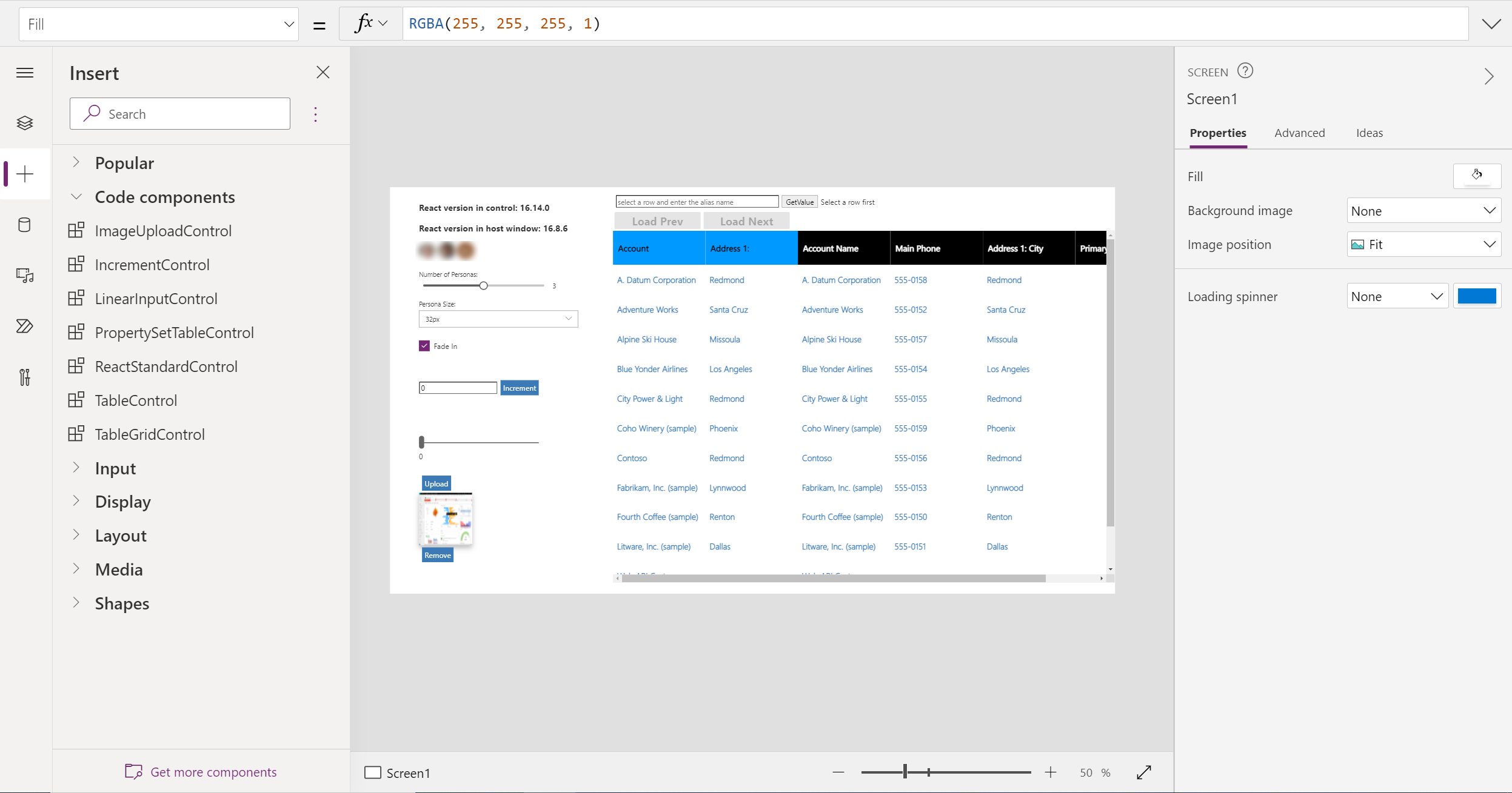 Add standard sample controls to a custom page.