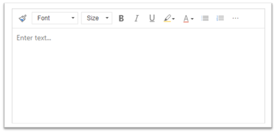 Toolbar positioned at the top of the rich text editor.