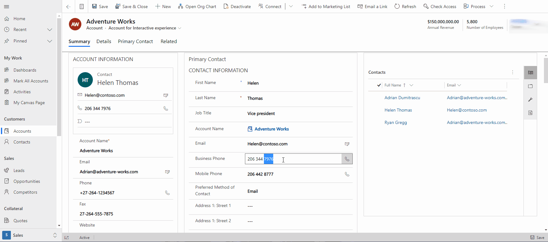 Form control component used to create an appointment without leaving the main form.