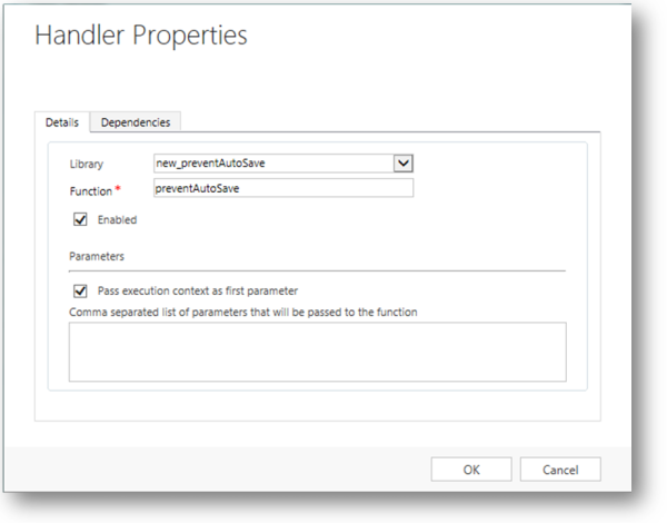OnSave event handler to prevent autosave in Dynamics 365.