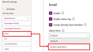 Create and use card forms in timeline