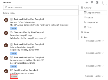 Display status tags on activity record types