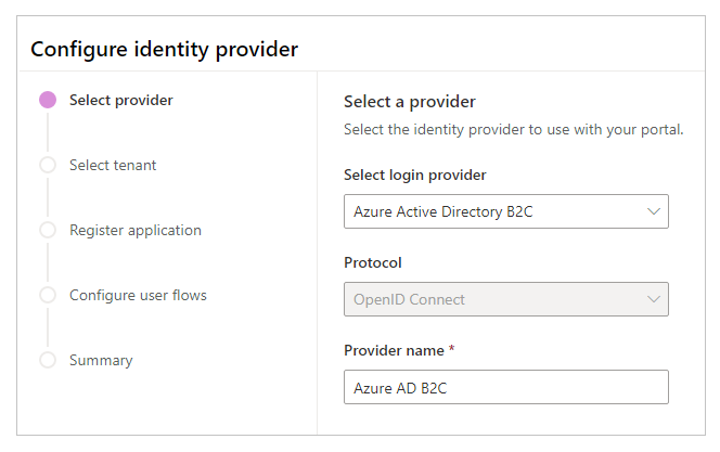 Azure AD B2C provider name.