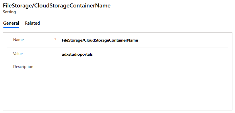 Portal setting for cloud storage container.