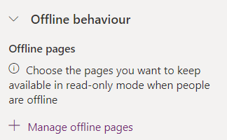 Selecting pages for offline mode.
