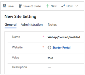 Enable contact table for WebAPI site setting. 