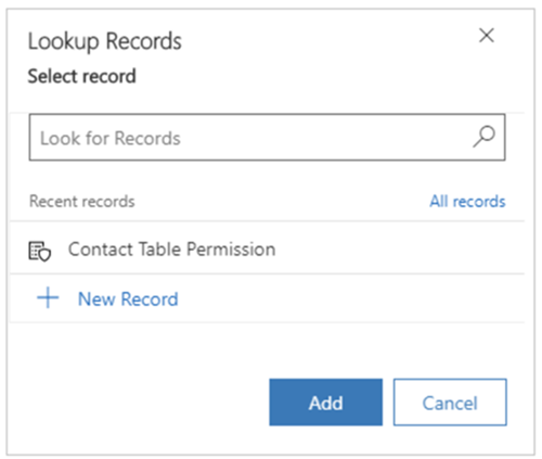 Select contact table permission.