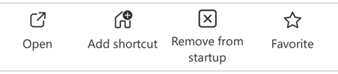 Screenshot that shows where the Remove from startup icon is located on the Details page.