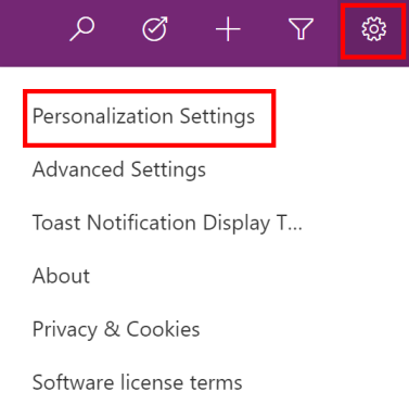 Settings for personalization.