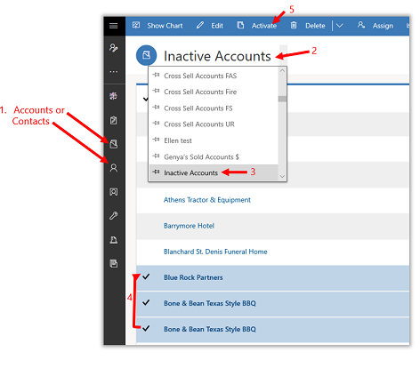 Activate an account in Power Apps.