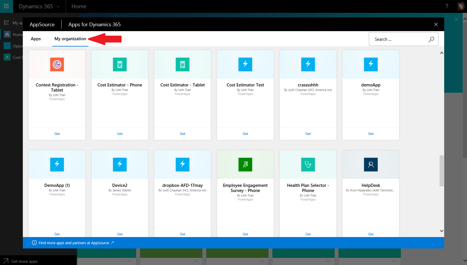 Apps on Dynamics 365.