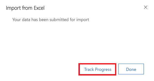 Track the progress of the file that you're importing.