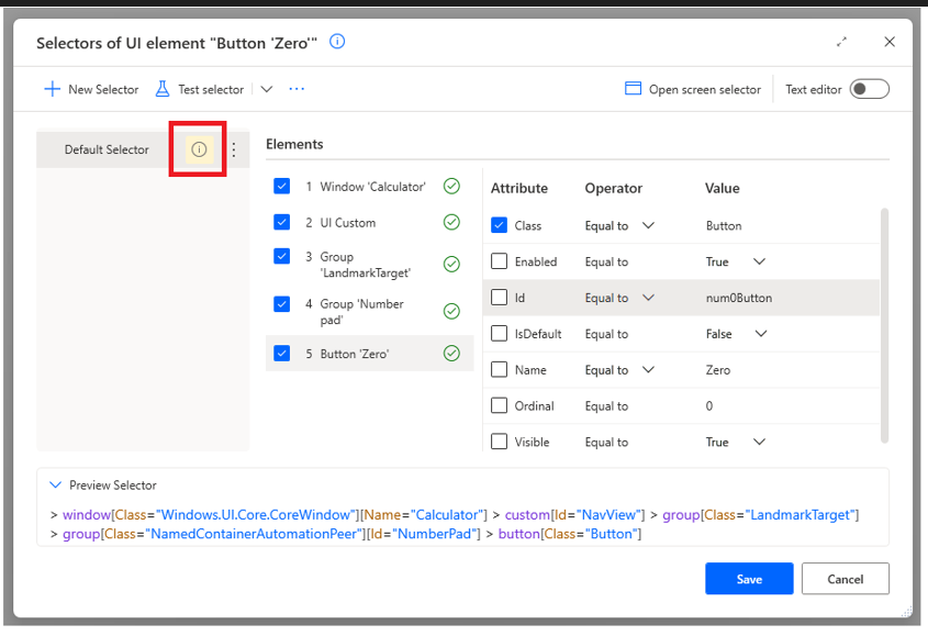 Multiple elements found during selector test.