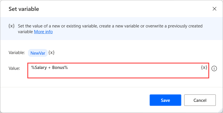 Variable manipulation and the % notation - Power Automate | Microsoft Learn