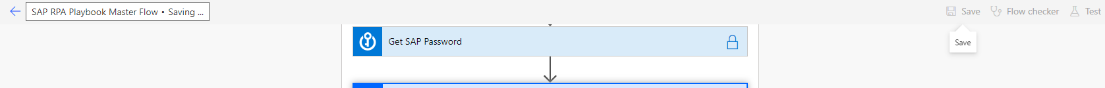 Screenshot of Save button in the Power Automate flow designer.